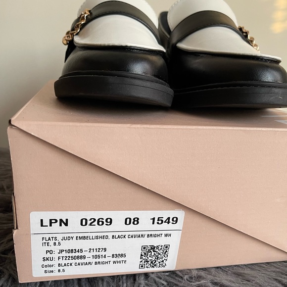 JustFab Black & White Embellished Loafer - Picture 8 of 9